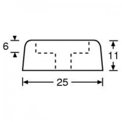 4900  25x11 mm rubber foot black