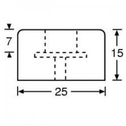 4904 rubber foot 25x15 mm black