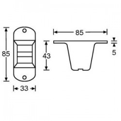 4982 Plastic foot 85x33x43 mm