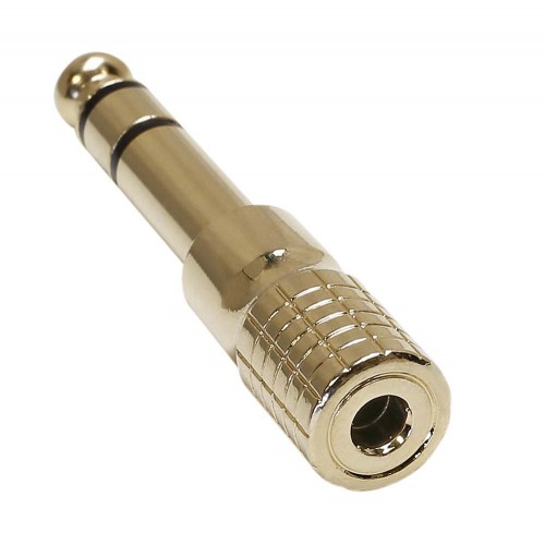 7543 G adapter 3.5mm stereo Jack female to 6.3mm stereo Jack male gold plated