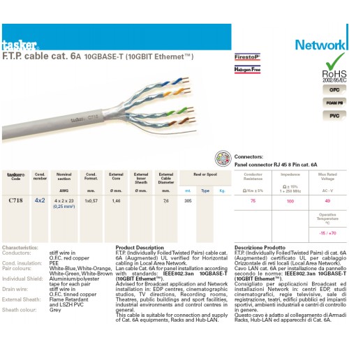C718 LAN cat. 6A FTP cable Tasker