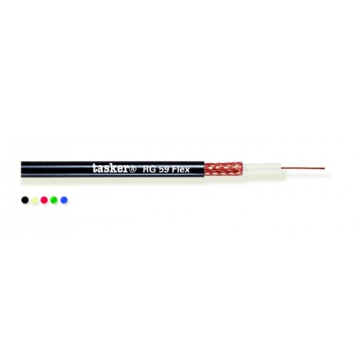 RG59-flex 1x0.22 mm² Coaxial video-cable 75 Ohm, stranded soldering type