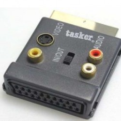 Adapter Tasker 443 Scart 21 pin to 3 RCA+S VHS+Scart 21 pin